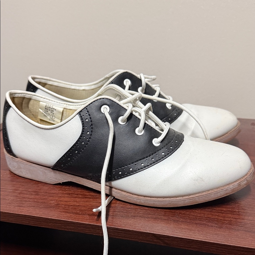 Predictions Two-Tone Black and White Saddle Oxfords